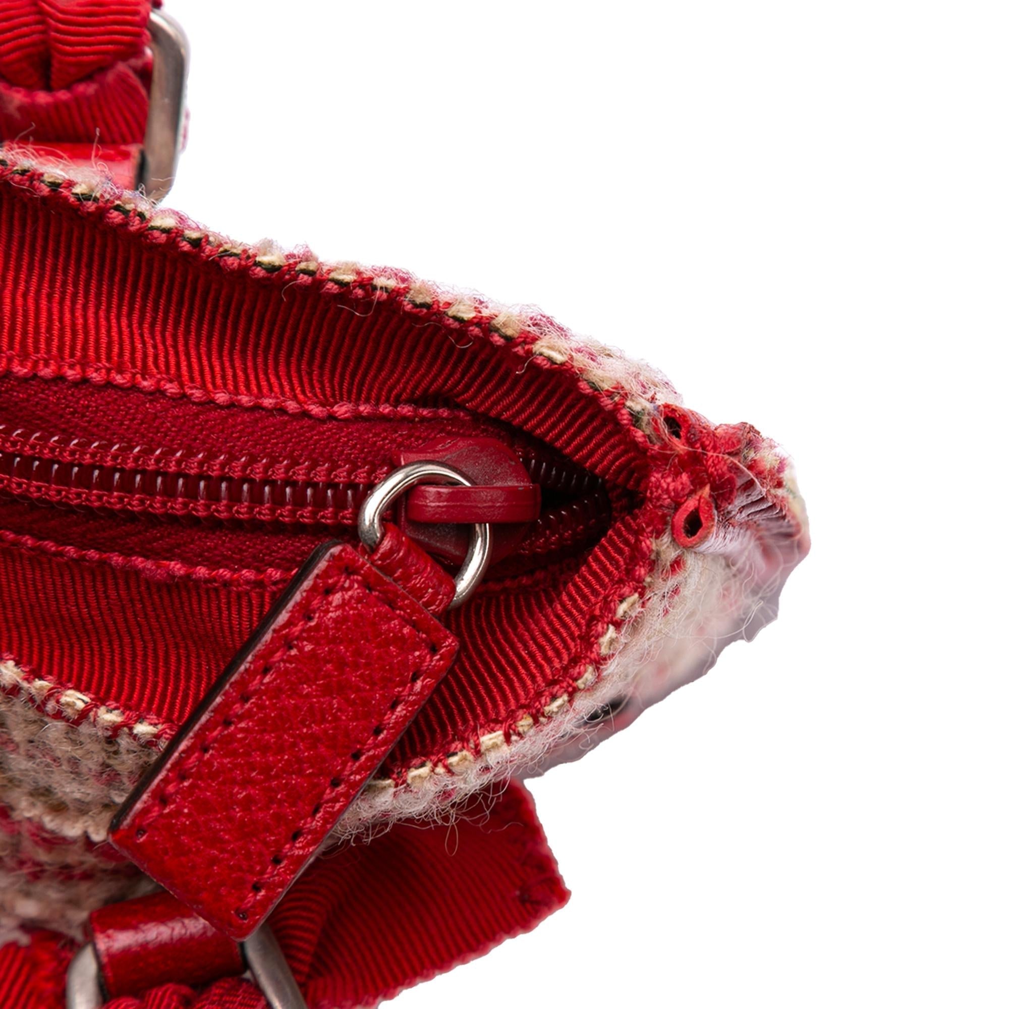 Prada Vitello Trimmed Tweed Flat Tote