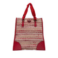Prada Vitello Trimmed Tweed Flat Tote