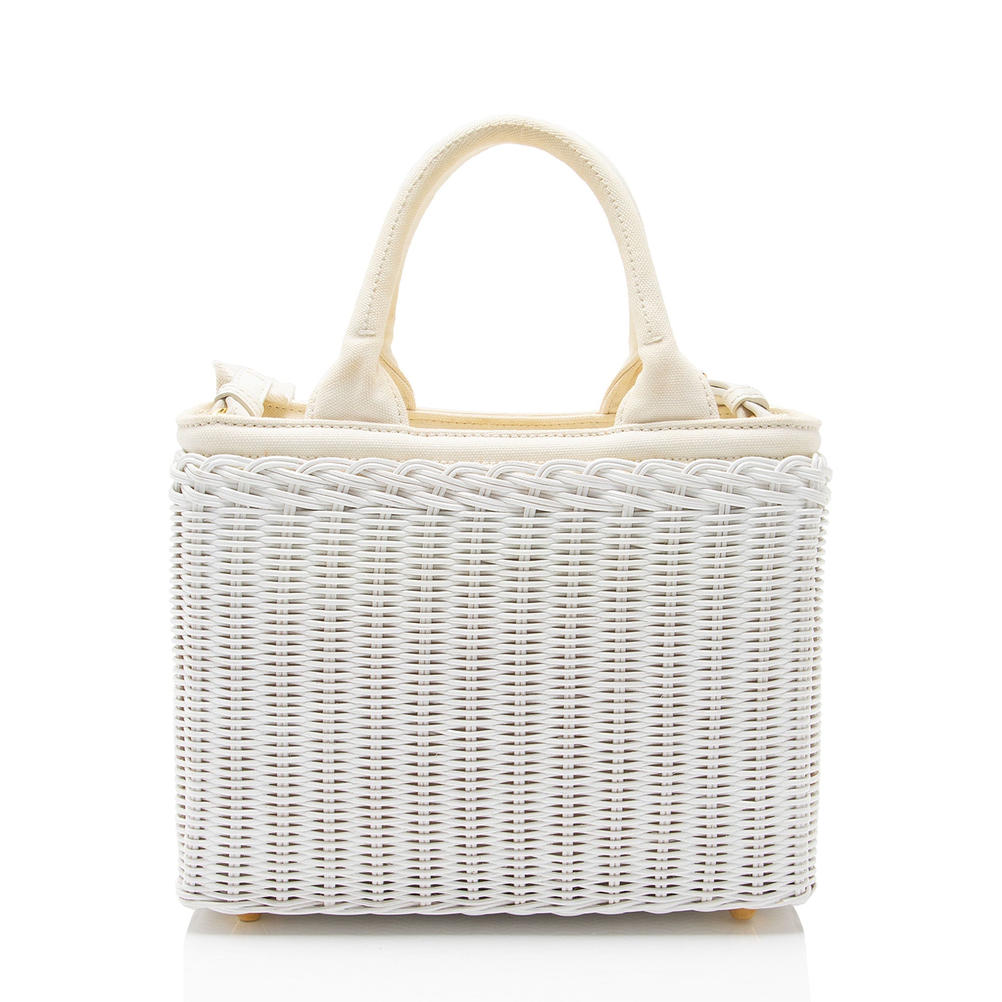 Prada Wicker Canvas Small Tote