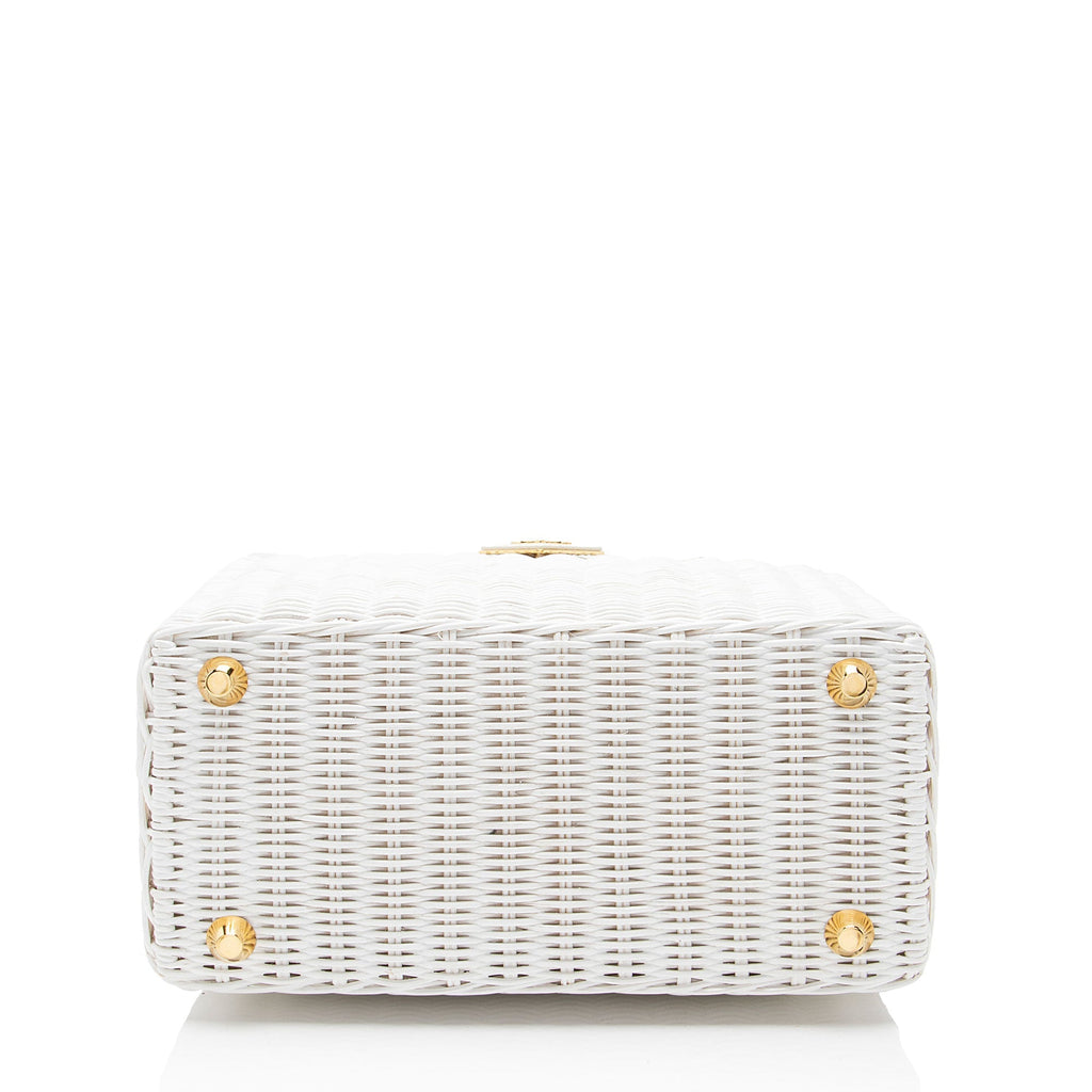 Prada Wicker Canvas Small Tote