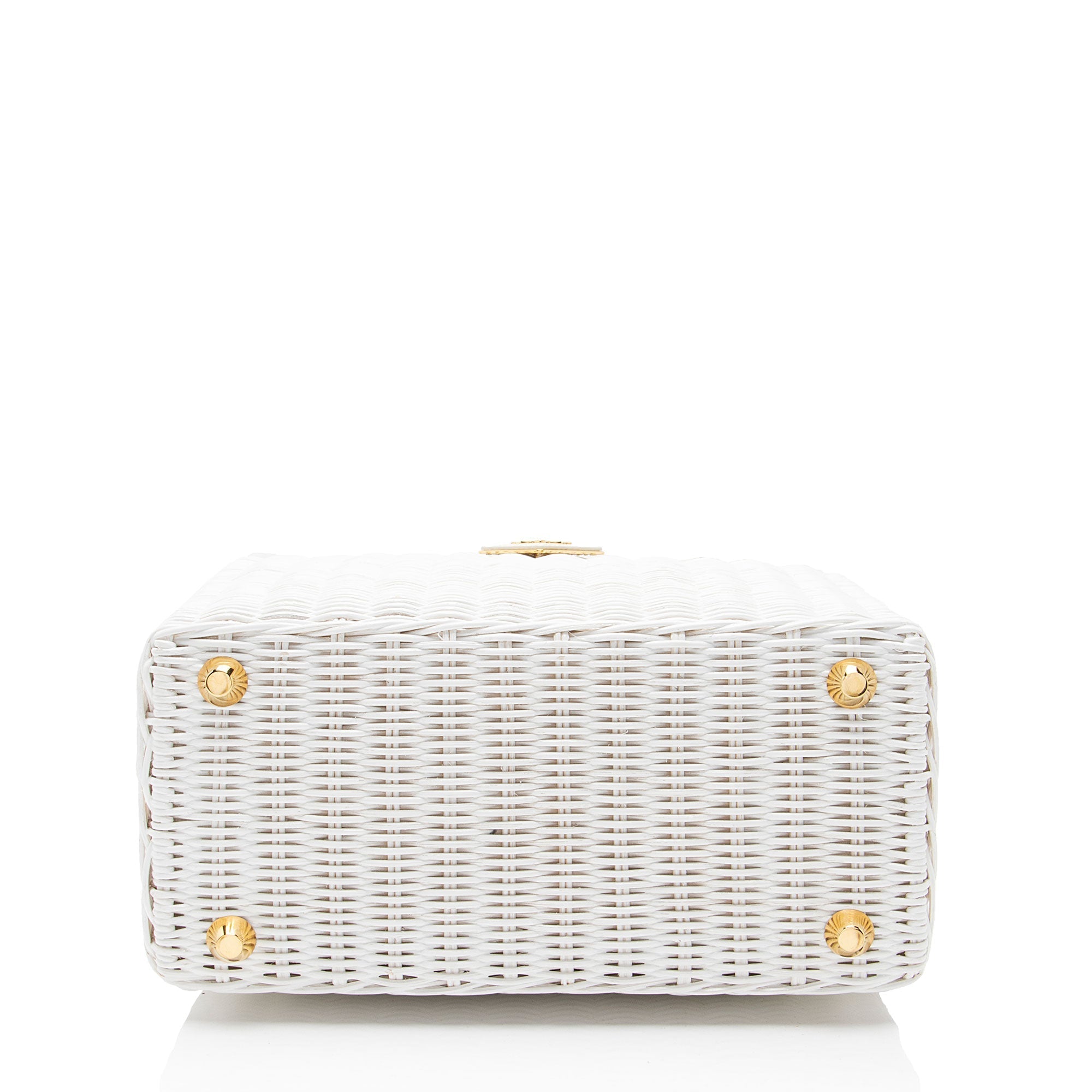 Prada Wicker Canvas Small Tote