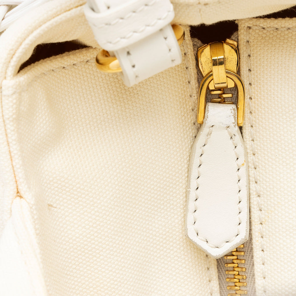 Prada Wicker Canvas Small Tote