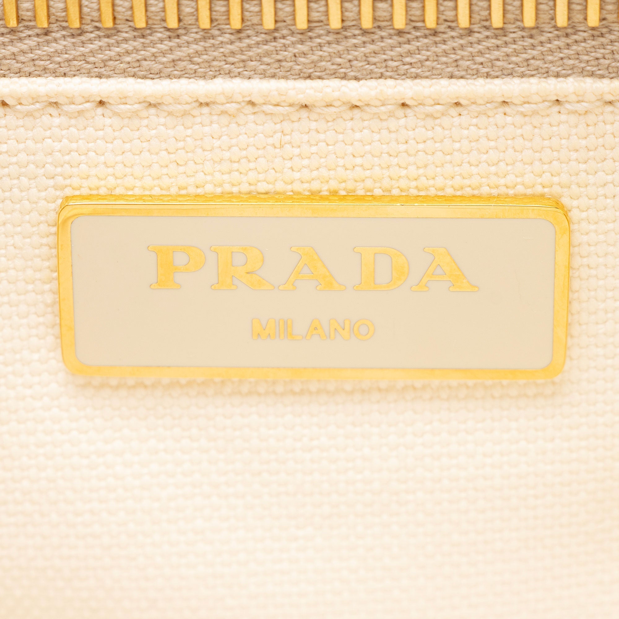 Prada Wicker Canvas Small Tote