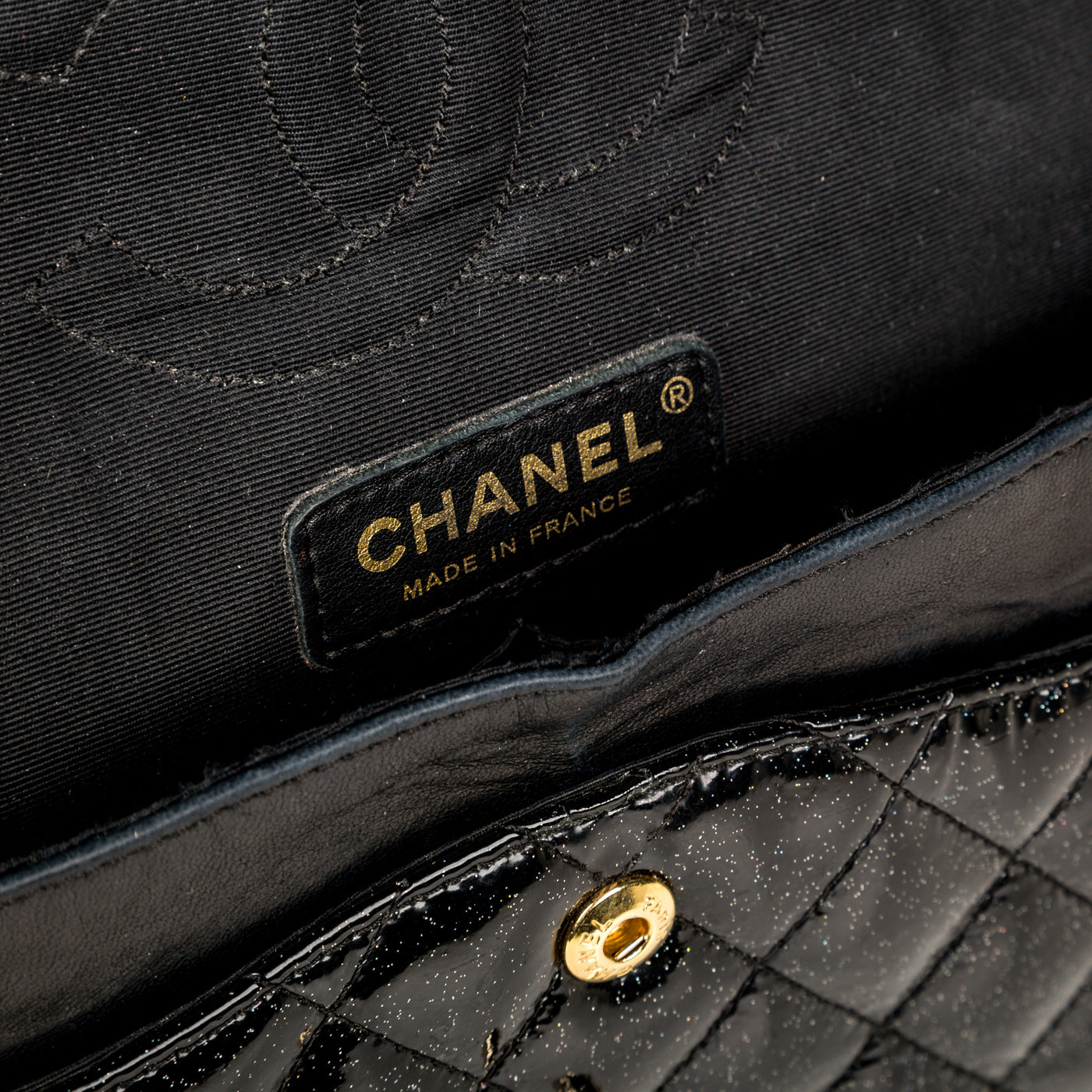 Classic Flap Bag - Medium - Patent Black Glitter