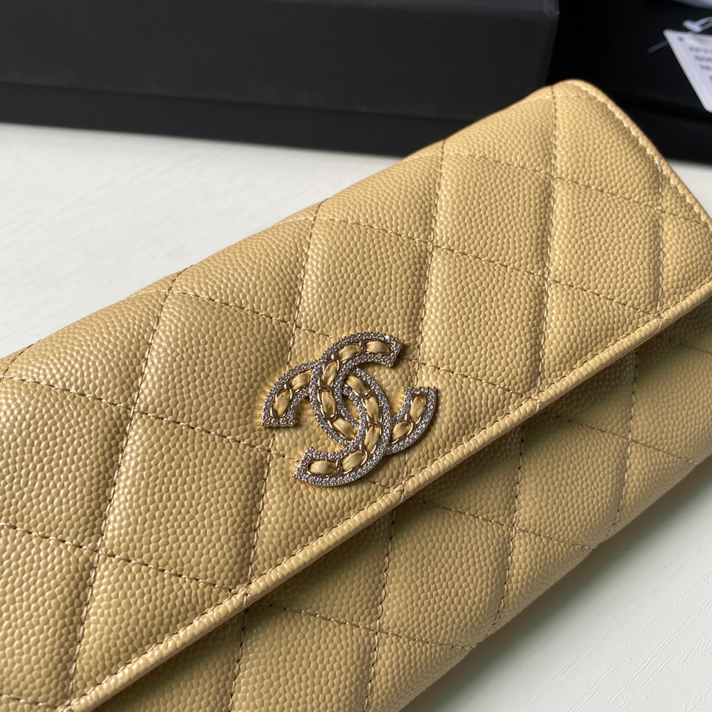Chanel CHL LONG FLAP WALLET BEIGE AP0955