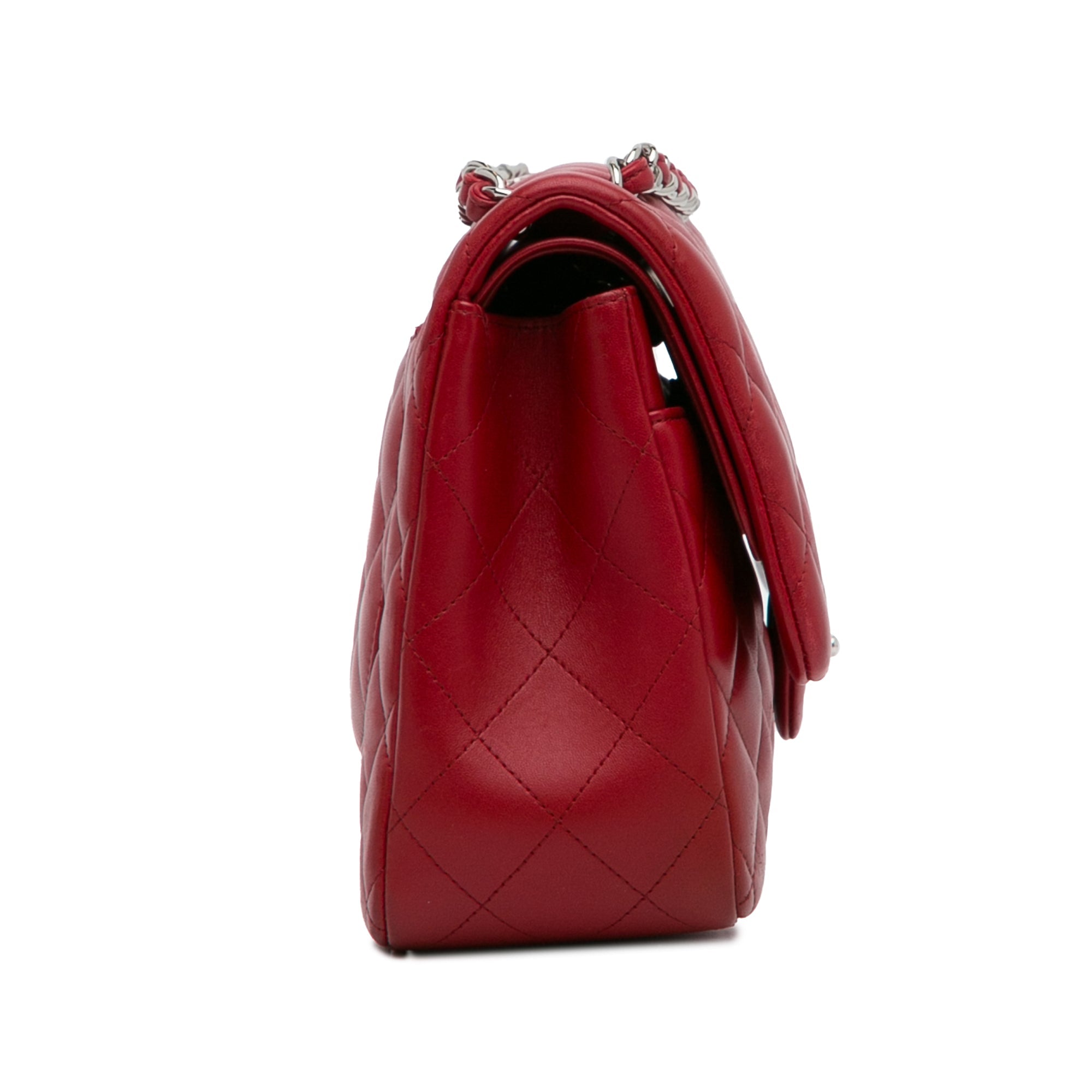 Chanel Classic Double Flap Jumbo Red Lambskin SiLouis Vuittoner