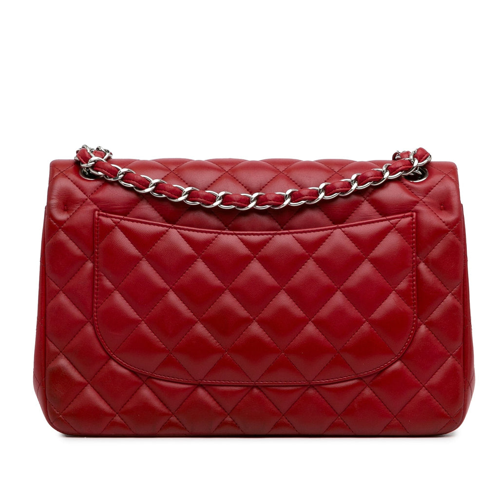 Chanel Classic Double Flap Jumbo Red Lambskin SiLouis Vuittoner