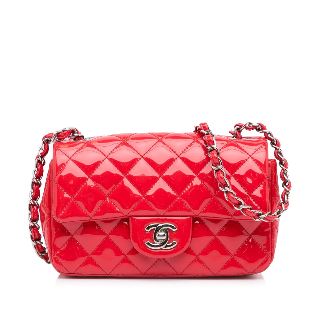 Chanel Classic Single Flap Mini Red Patent Leather SiLouis Vuittoner