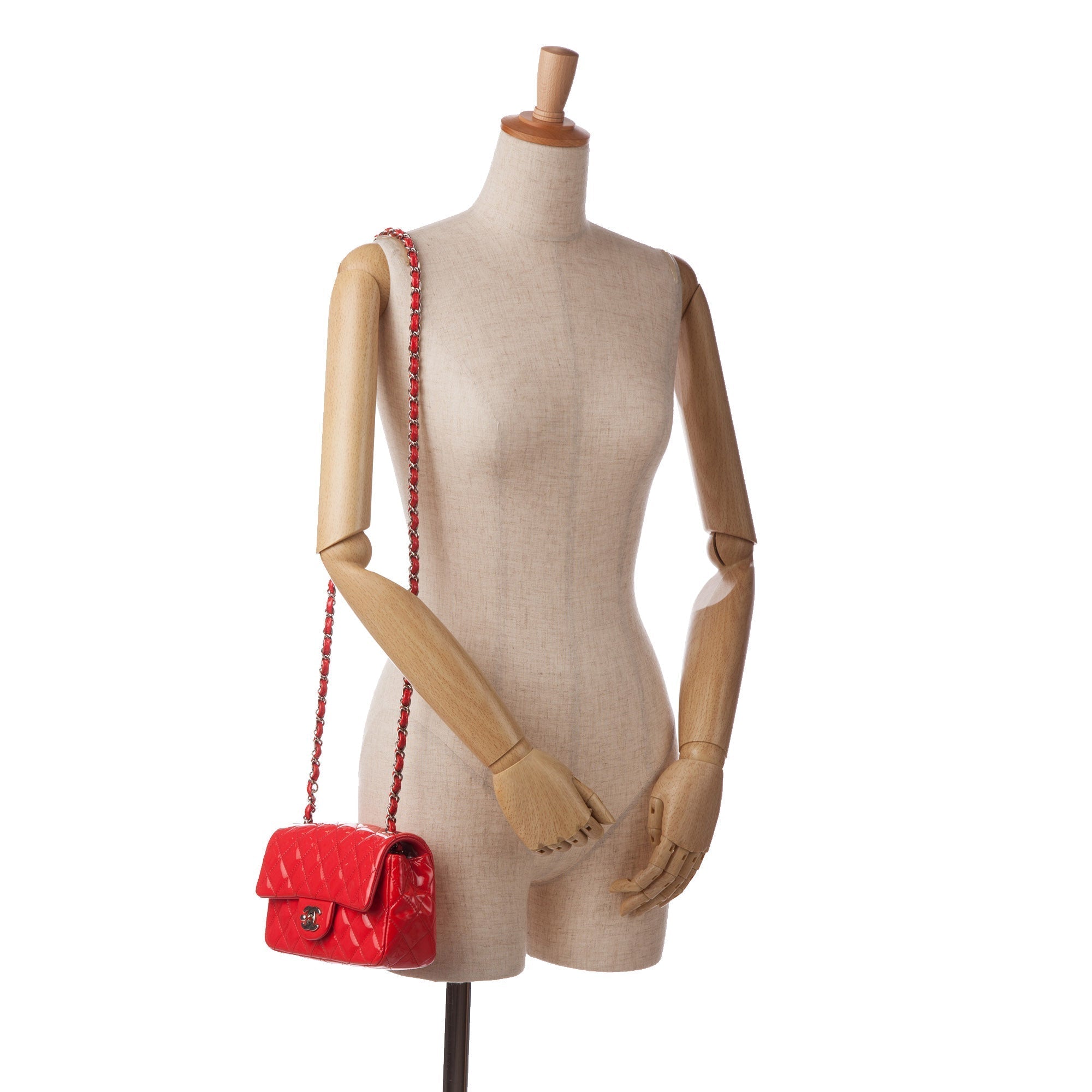 Chanel Classic Single Flap Mini Red Patent Leather SiLouis Vuittoner