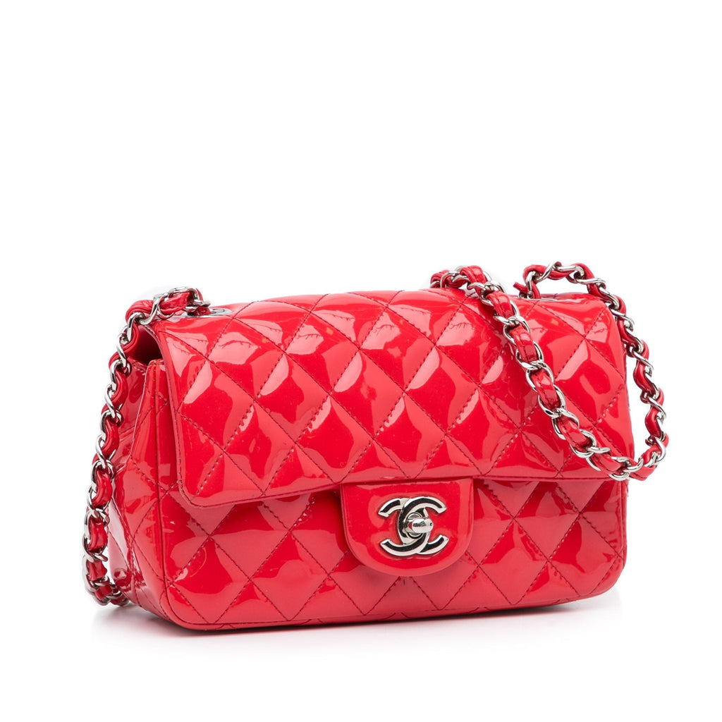 Chanel Classic Single Flap Mini Red Patent Leather SiLouis Vuittoner