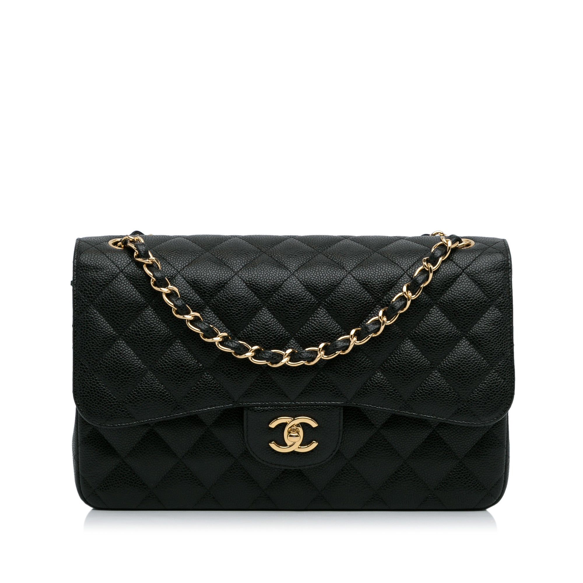 Chanel Classic Double Flap Jumbo Black Caviar Gold
