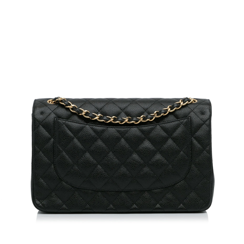 Chanel Classic Double Flap Jumbo Black Caviar Gold