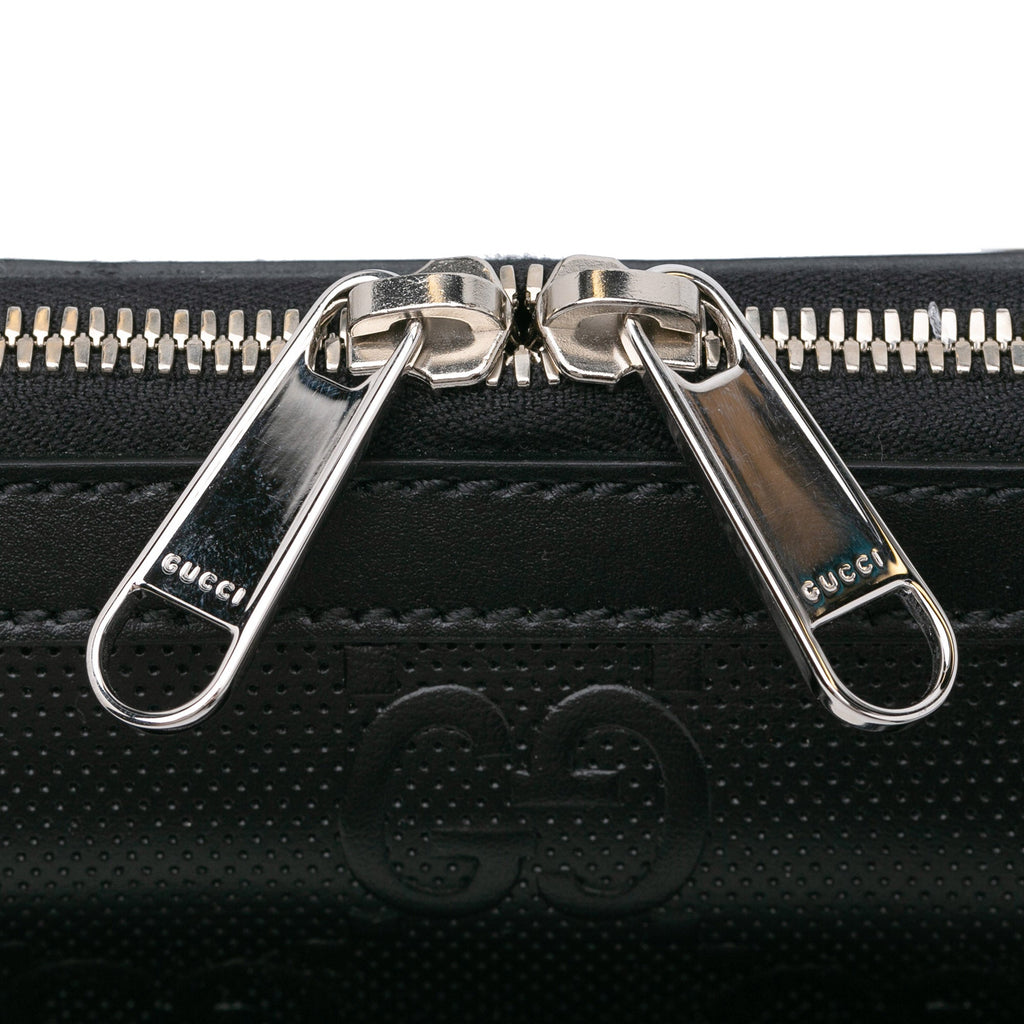 Gucci Gucci Crossbody Bag Black Embossed Leather