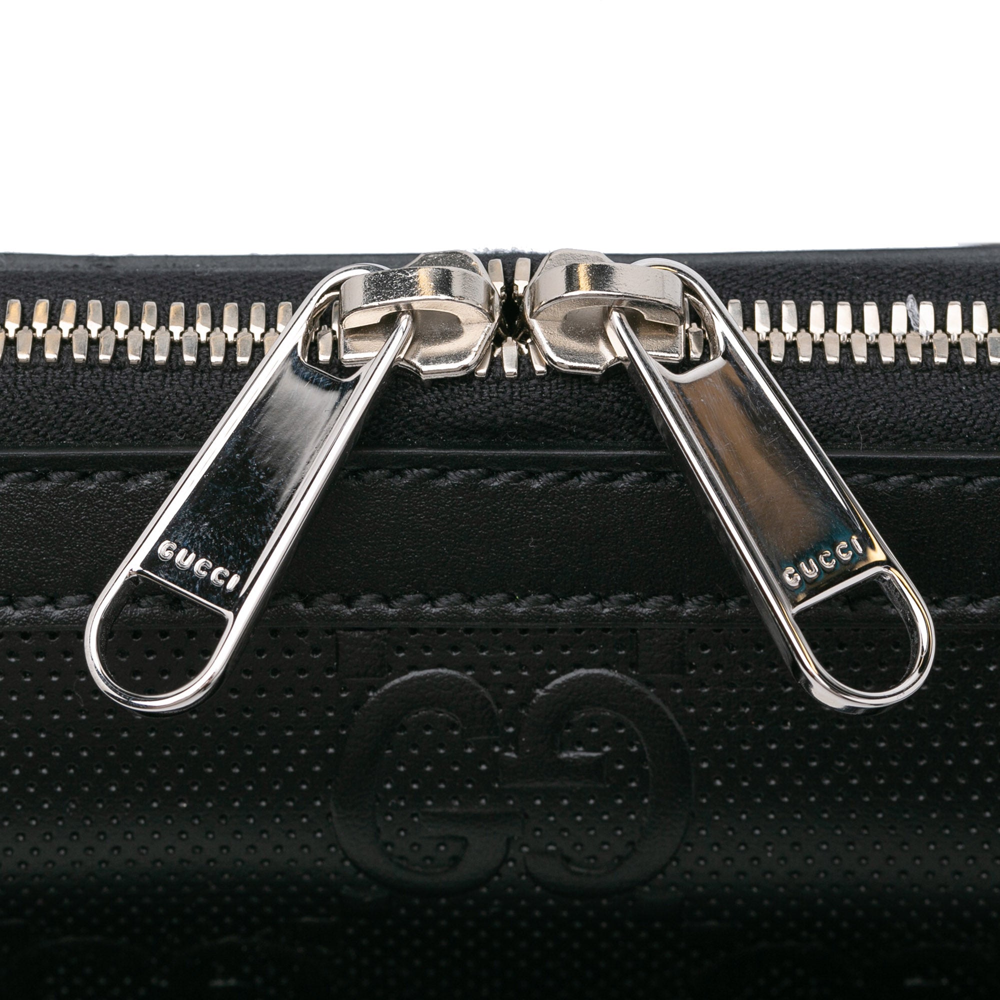 Gucci Gucci Crossbody Bag Black Embossed Leather