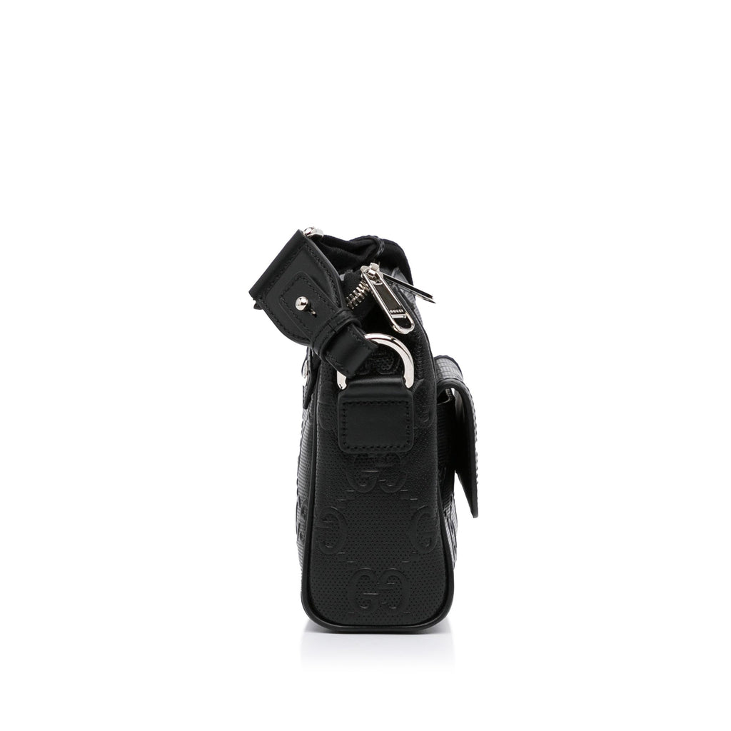 Gucci Gucci Crossbody Bag Black Embossed Leather
