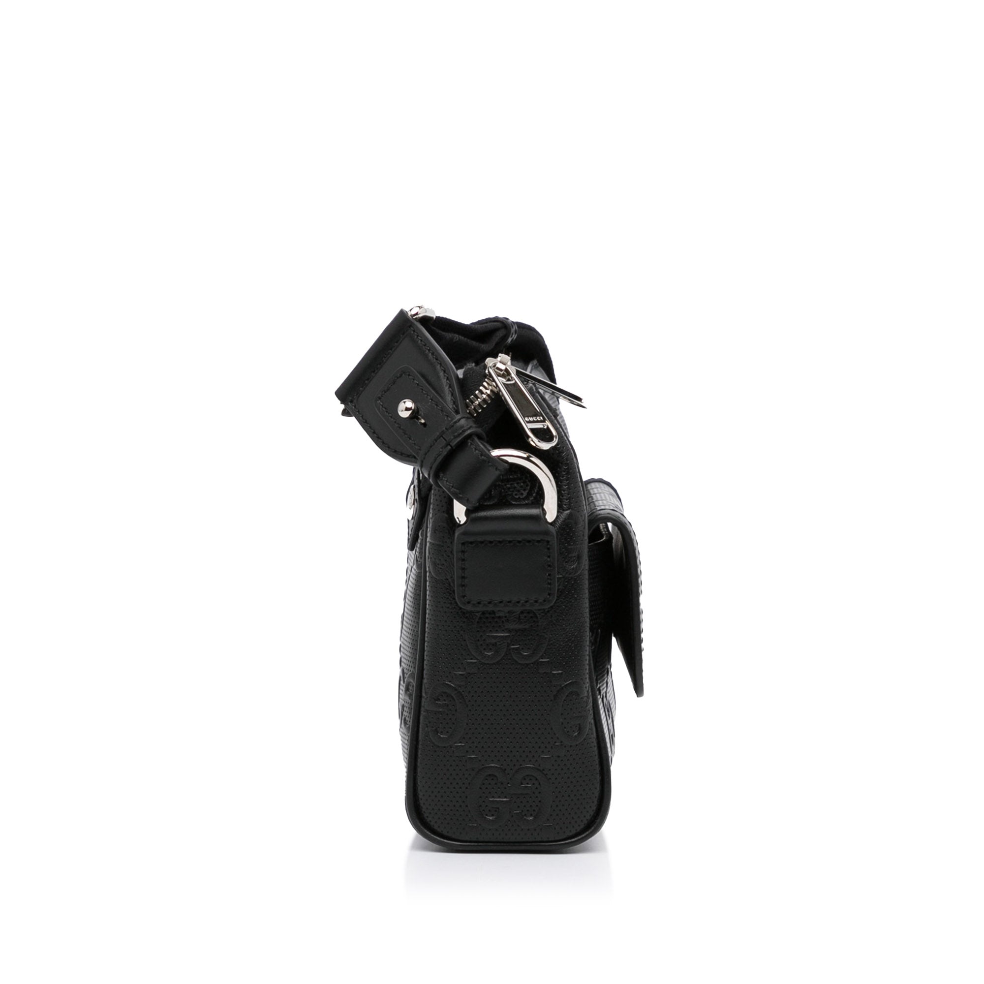 Gucci Gucci Crossbody Bag Black Embossed Leather