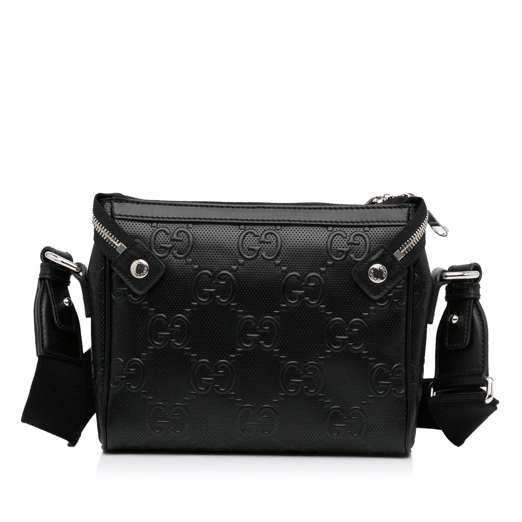 Gucci Gucci Crossbody Bag Black Embossed Leather