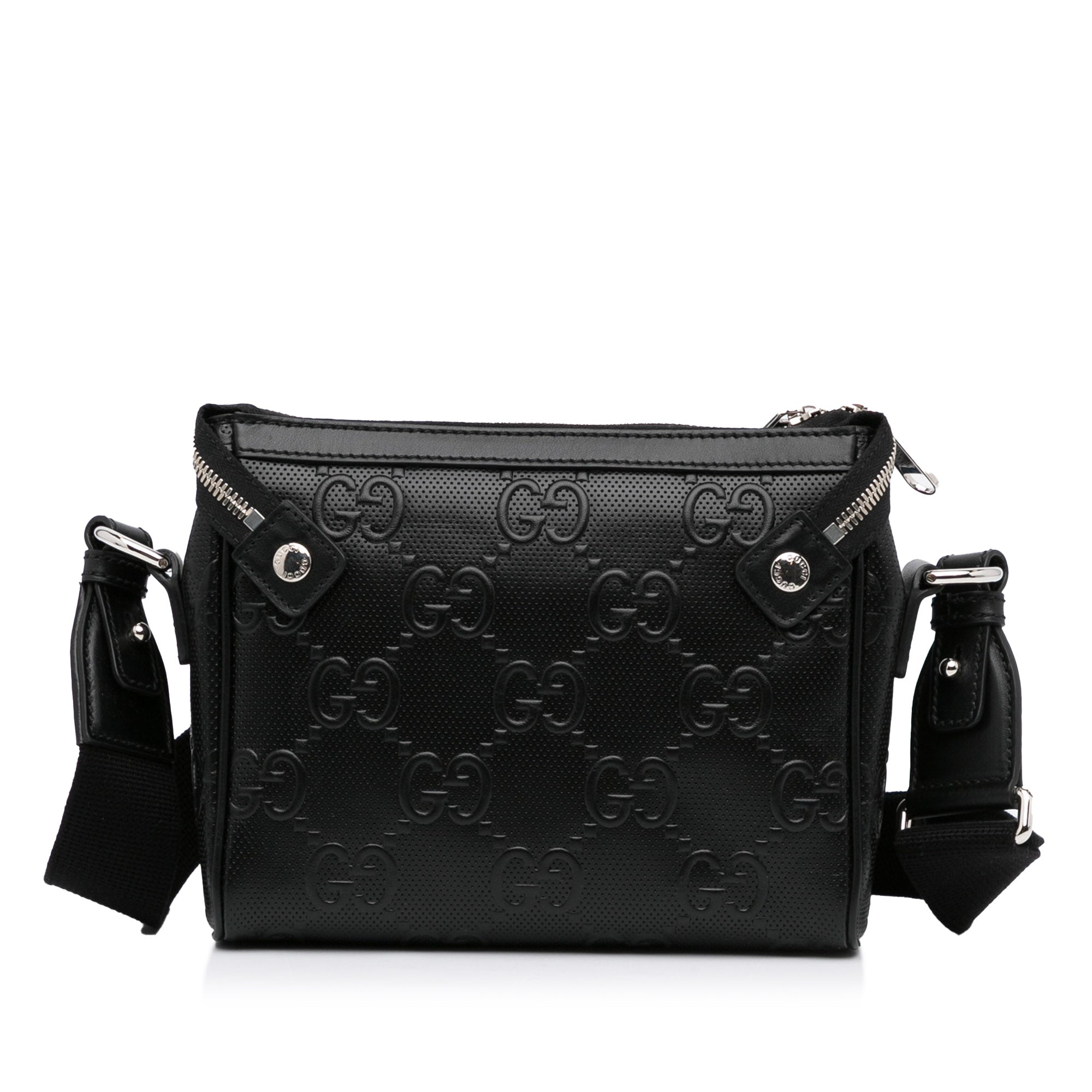 Gucci Gucci Crossbody Bag Black Embossed Leather