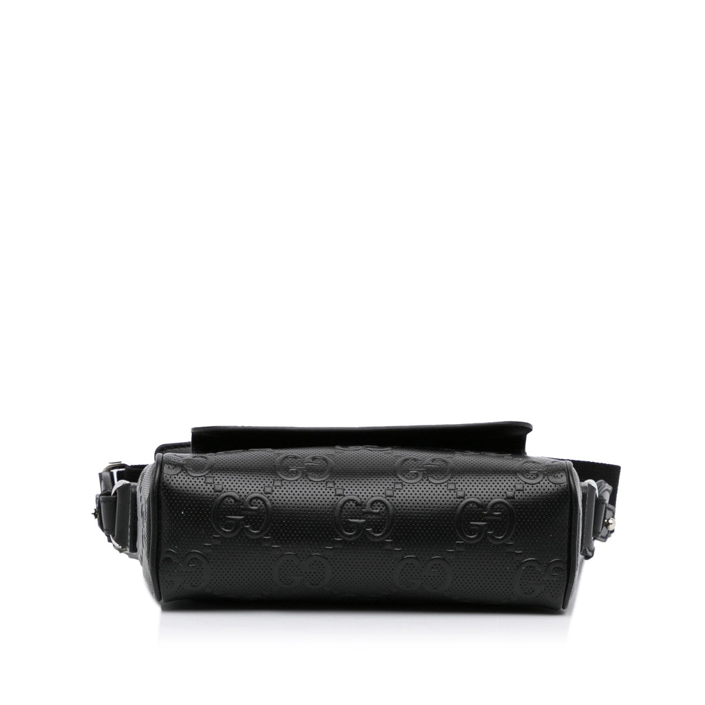 Gucci Gucci Crossbody Bag Black Embossed Leather