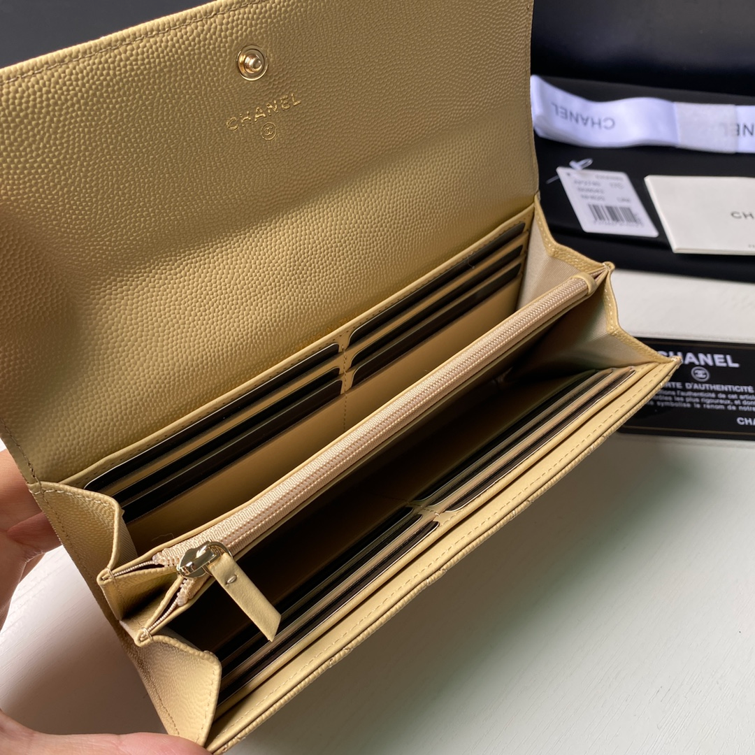 Chanel CHL LONG FLAP WALLET BEIGE AP0955