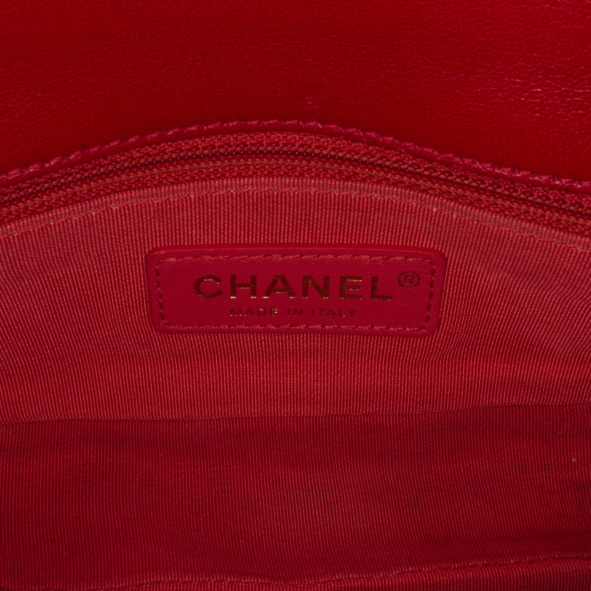 Chanel Classic Single Flap Red Tweed Lambskin Gold