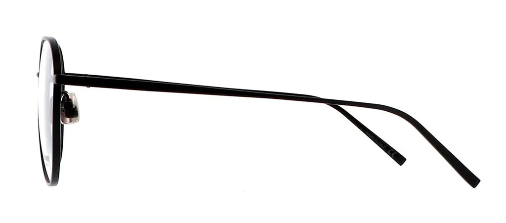 Saint Laurent SL 484O 1 Geometric Metal Black Eyeglasses with Logo Stamped Demo Lenses
