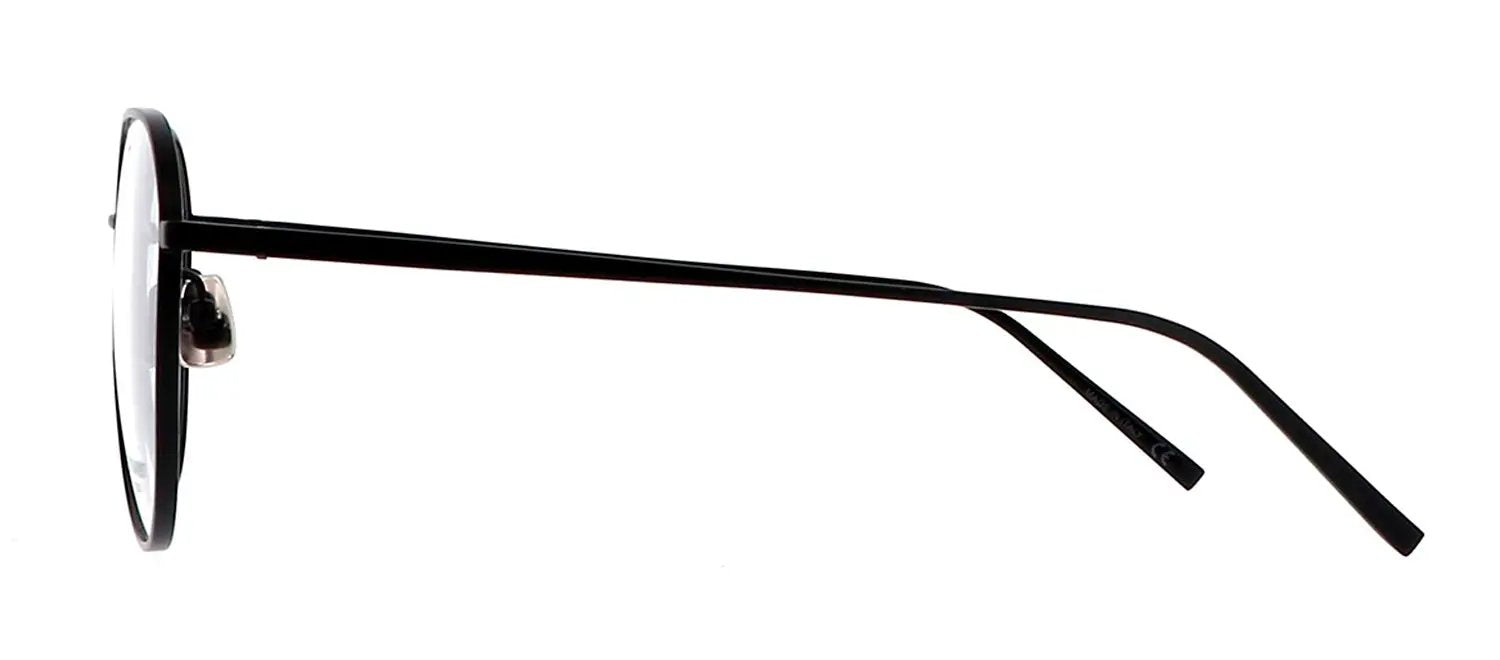 Saint Laurent SL 484O 1 Geometric Metal Black Eyeglasses with Logo Stamped Demo Lenses