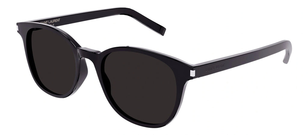 Saint Laurent SL 527ZOE 001 Round Acetate Black Sunglasses with Black shiny Gradient Lens