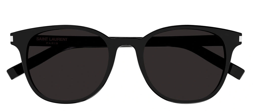 Saint Laurent SL 527ZOE 001 Round Acetate Black Sunglasses with Black shiny Gradient Lens