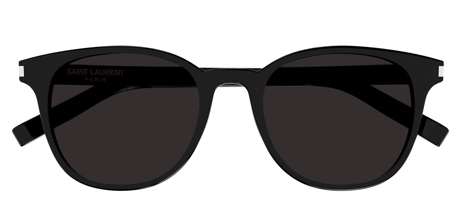 Saint Laurent SL 527ZOE 001 Round Acetate Black Sunglasses with Black shiny Gradient Lens