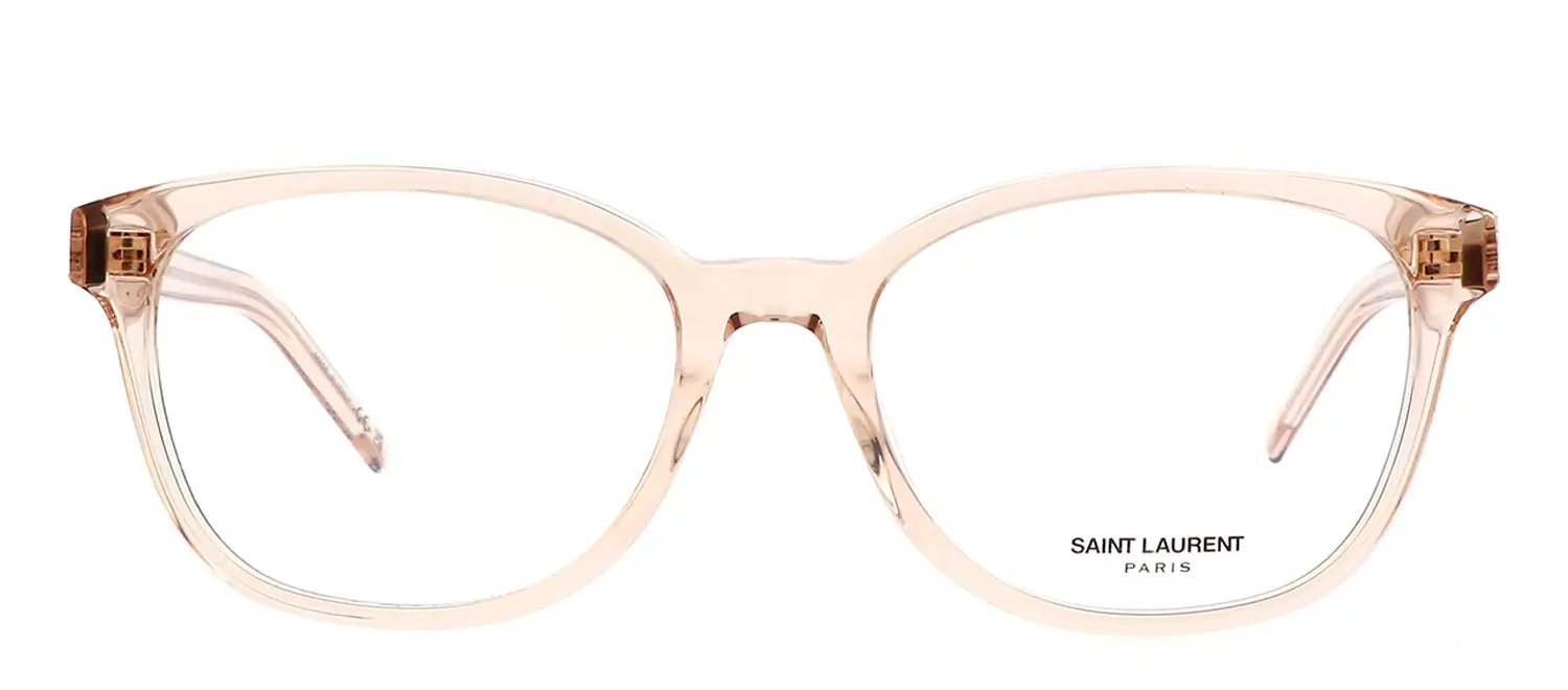 Saint Laurent SL M113O 003 Round Plastic Nude Eyeglasses with Clear Lens