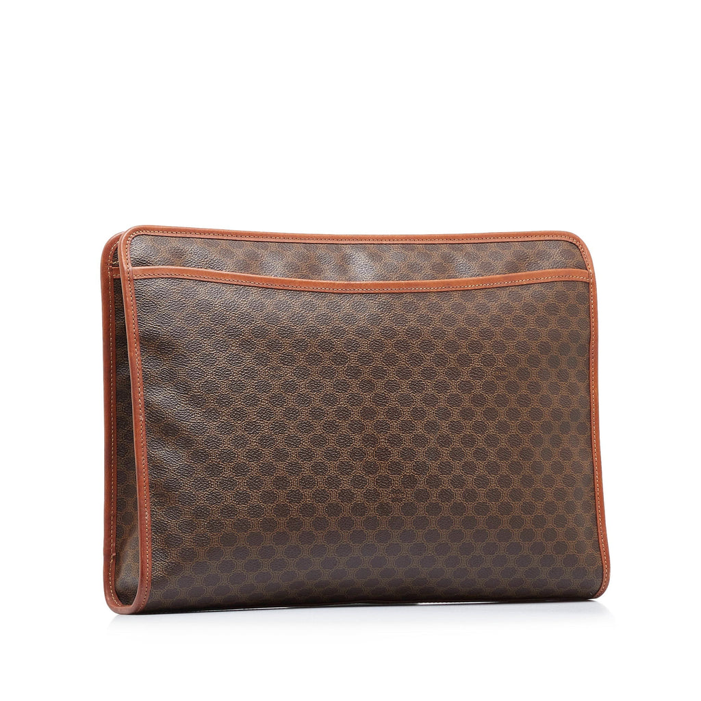 Celine Clutch Brown Macadam Canvas
