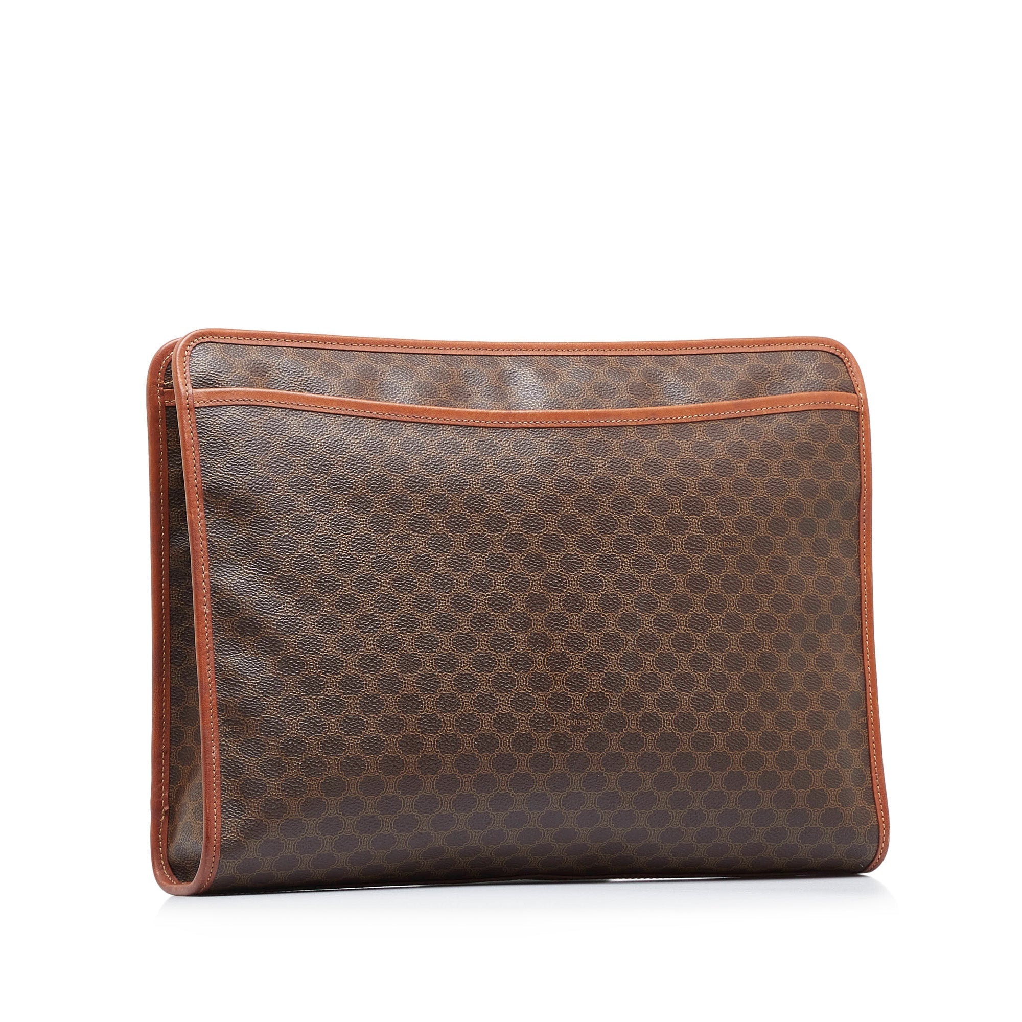 Celine Clutch Brown Macadam Canvas
