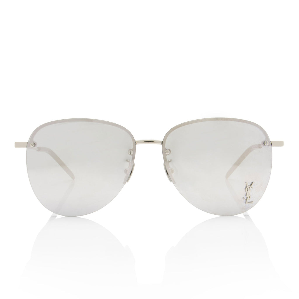 Saint Laurent Mirrored Monogram Navigator Sunglasses