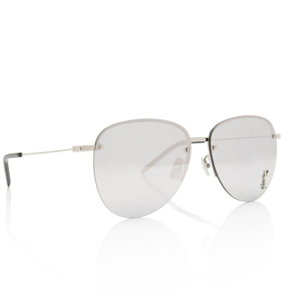 Saint Laurent Mirrored Monogram Navigator Sunglasses