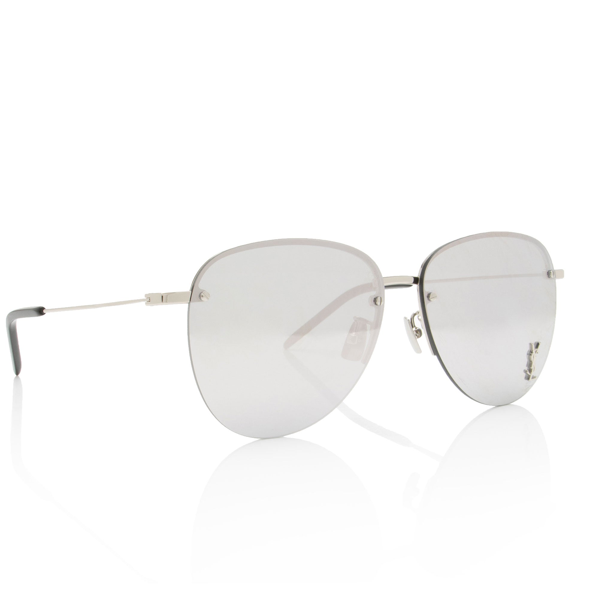 Saint Laurent Mirrored Monogram Navigator Sunglasses