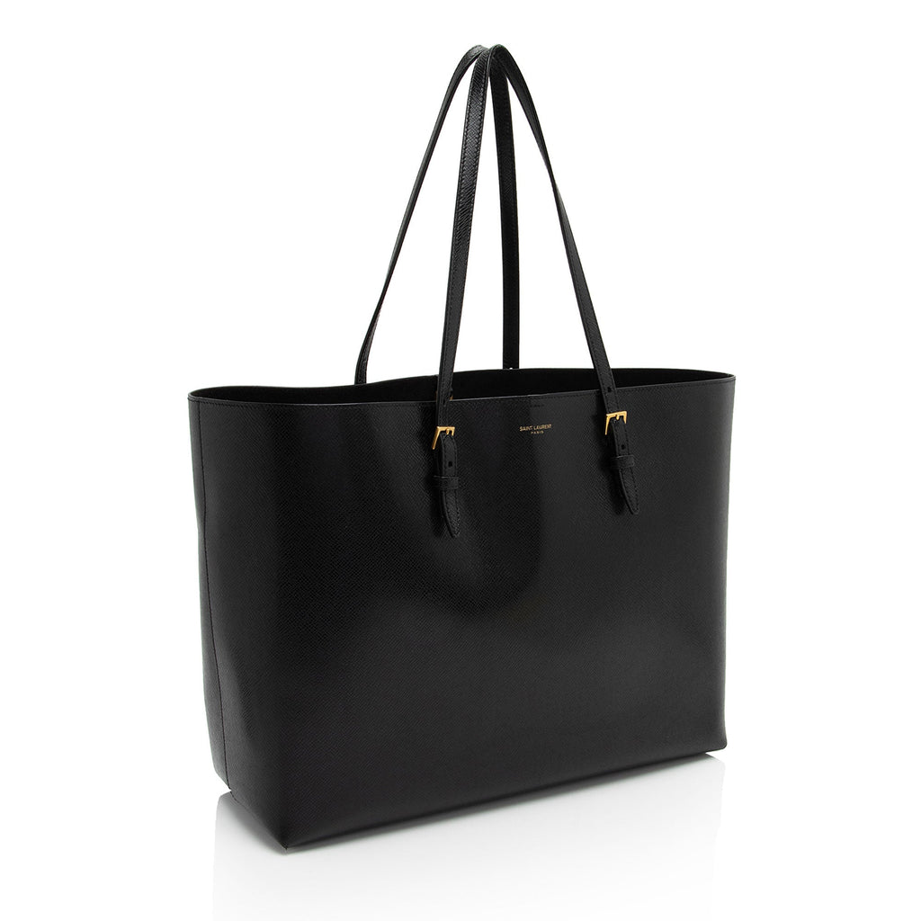 Saint Laurent Boucle Embossed Leather Shopping Tote (SHF-vDDdVh)