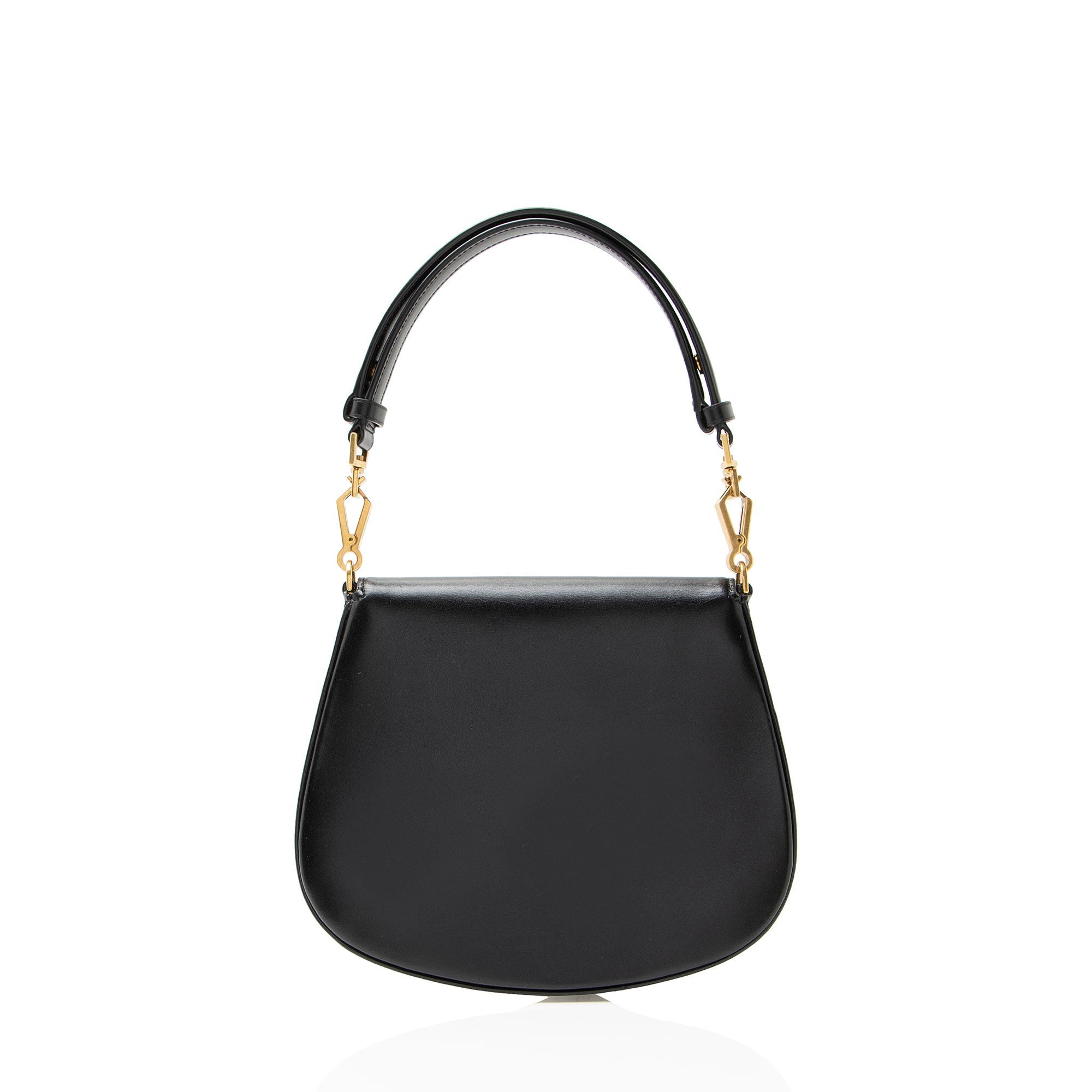Saint Laurent Box Leather Monogram Voltaire Mini Top Handle