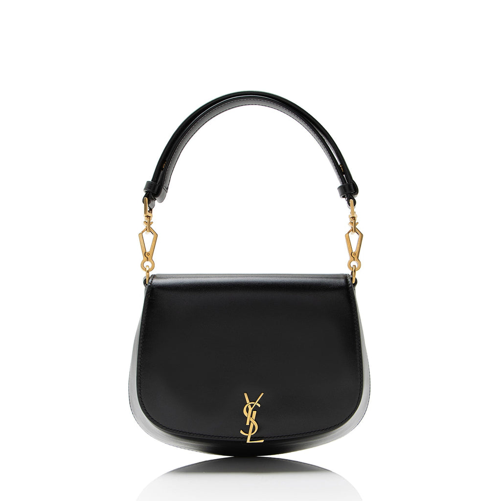 Saint Laurent Box Leather Monogram Voltaire Mini Top Handle