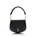 Saint Laurent Box Leather Monogram Voltaire Mini Top Handle