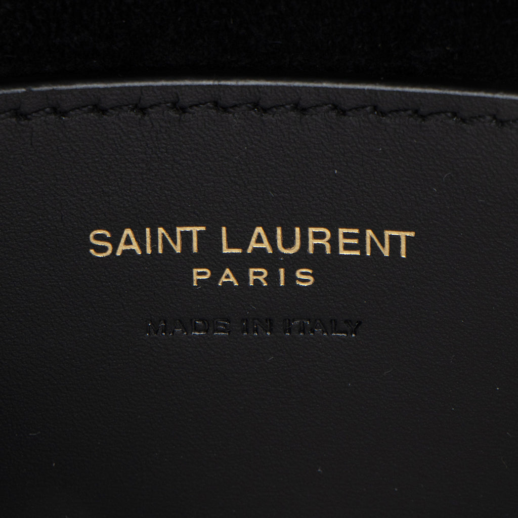 Saint Laurent Box Leather Monogram Voltaire Mini Top Handle