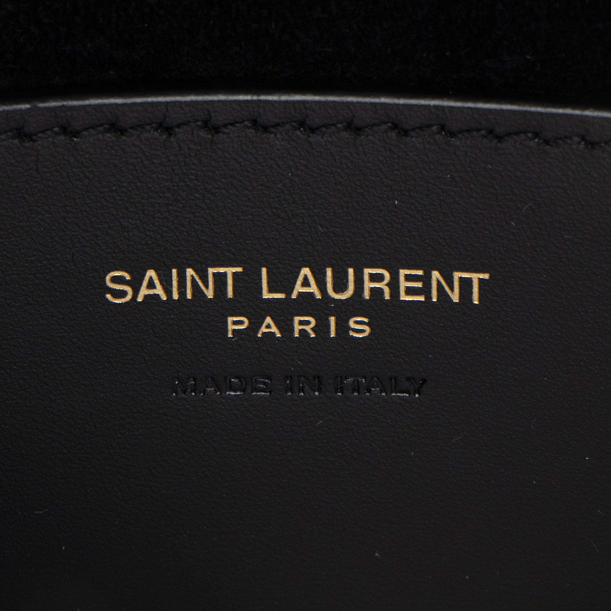Saint Laurent Box Leather Monogram Voltaire Mini Top Handle