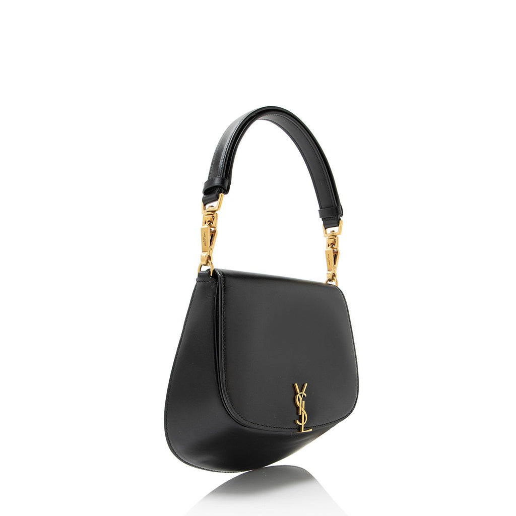 Saint Laurent Box Leather Monogram Voltaire Mini Top Handle