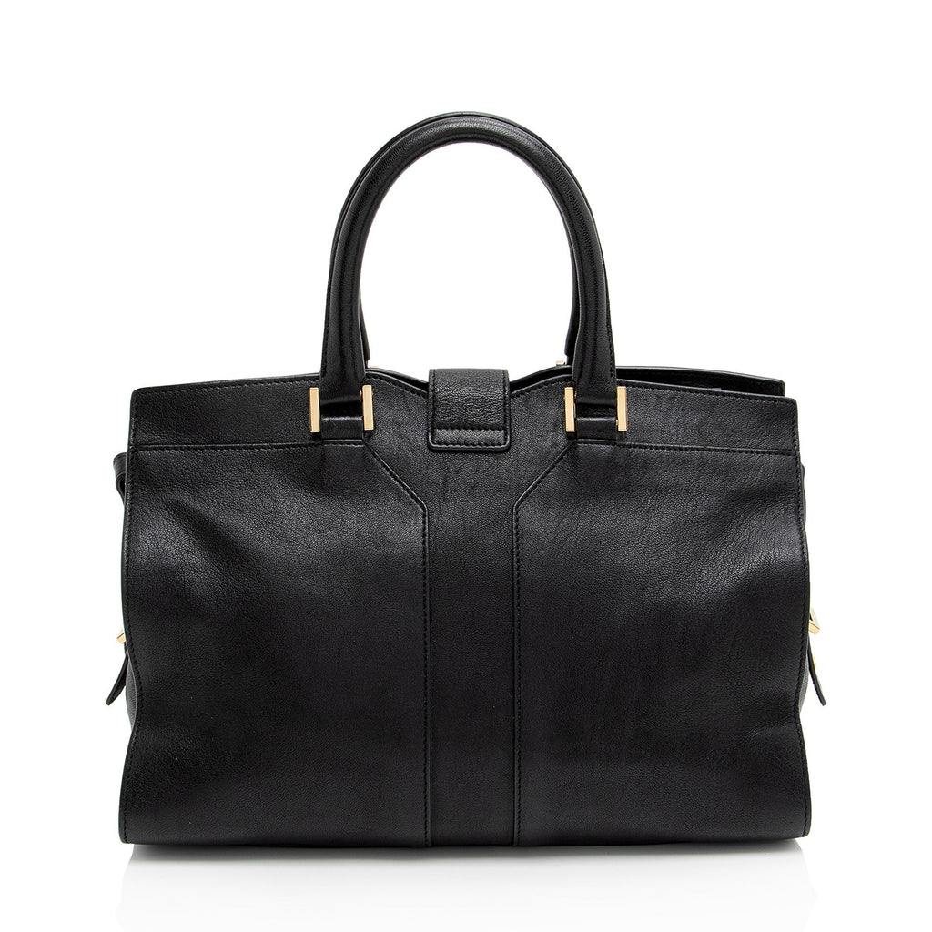 Saint Laurent Calfskin Cabas Chyc Small Tote (SHF-ntqfXK)