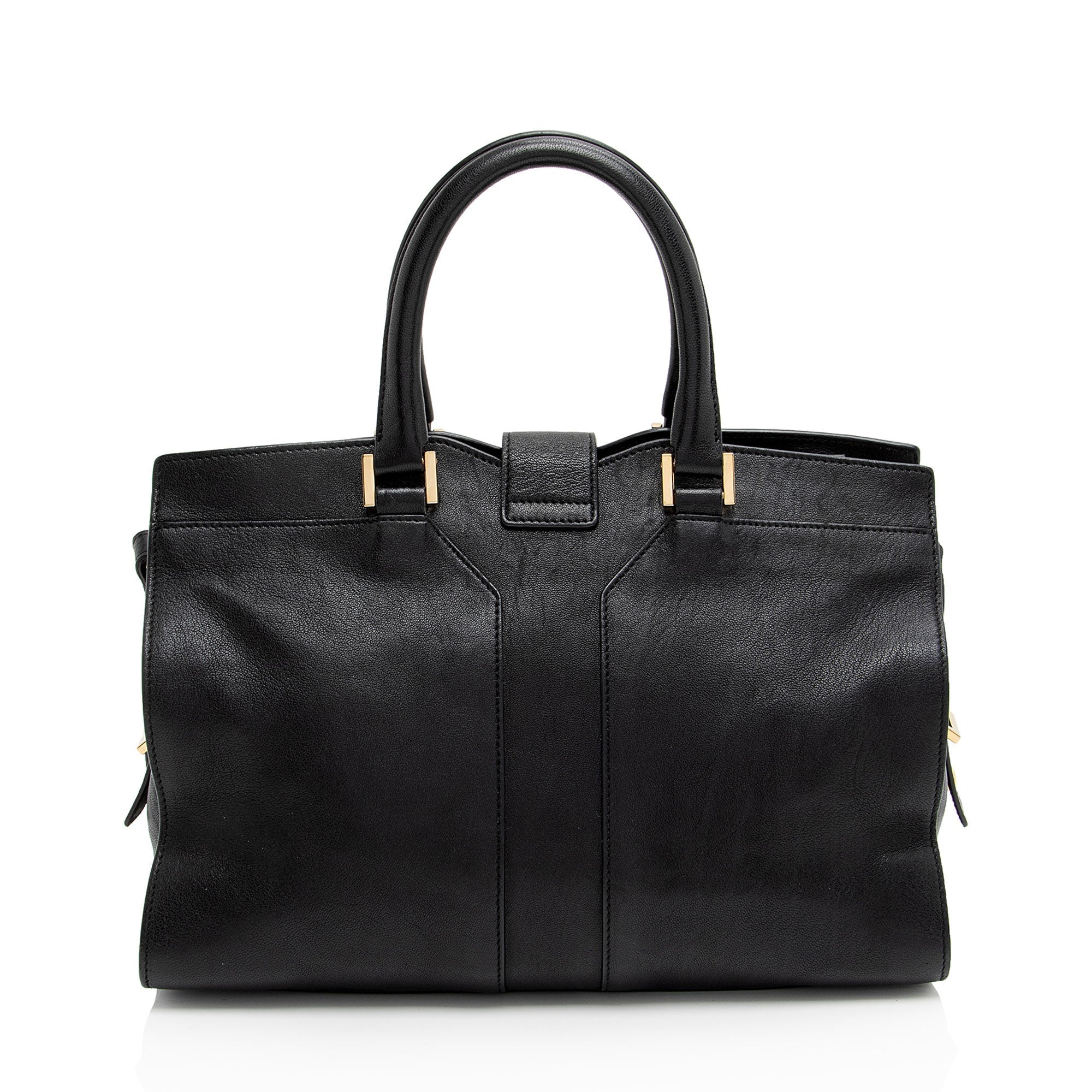Saint Laurent Calfskin Cabas Chyc Small Tote (SHF-ntqfXK)