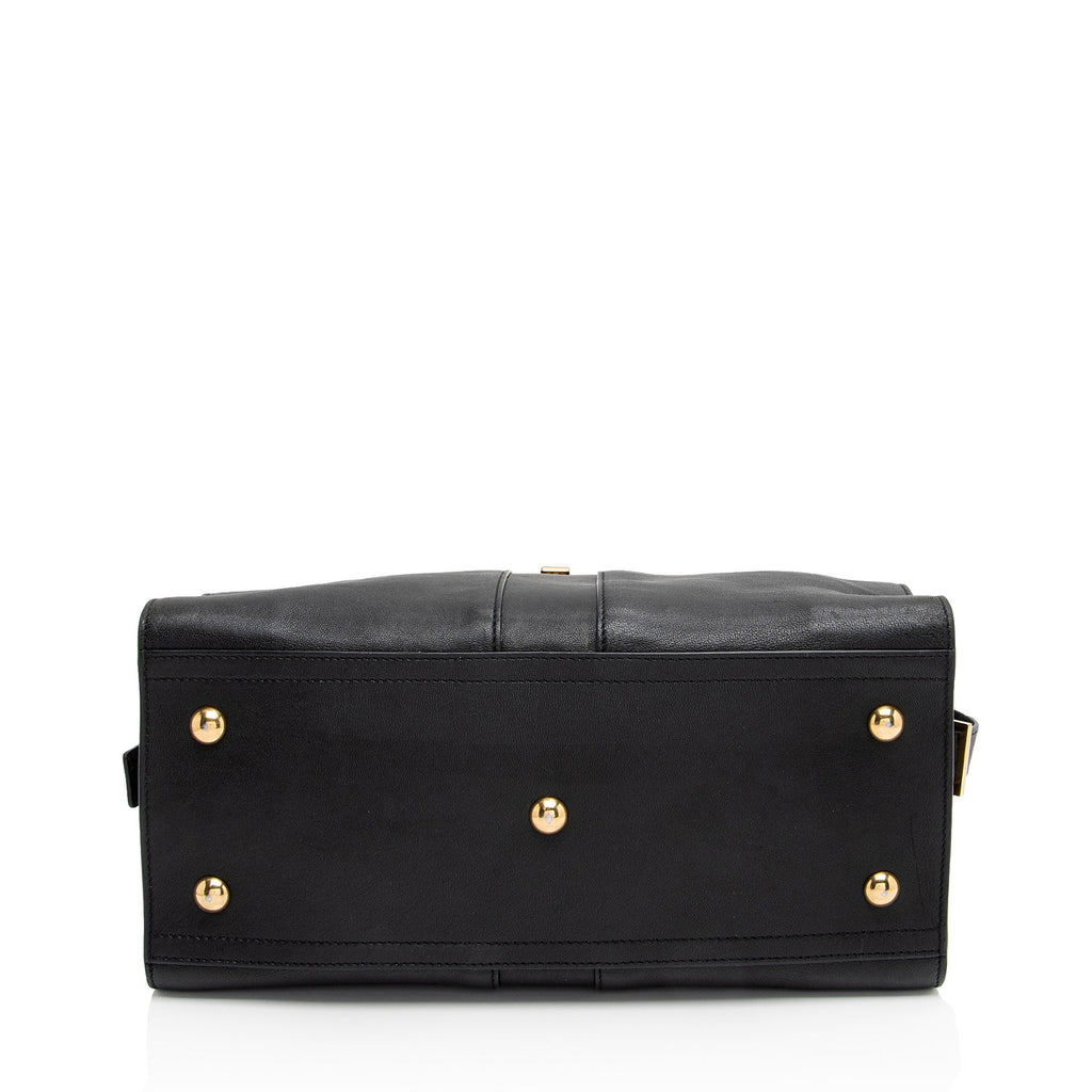 Saint Laurent Calfskin Cabas Chyc Small Tote (SHF-ntqfXK)