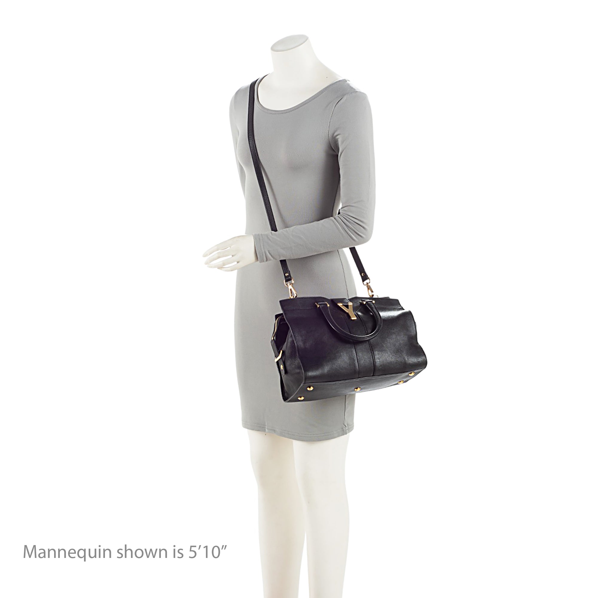 Saint Laurent Calfskin Cabas Chyc Small Tote (SHF-ntqfXK)