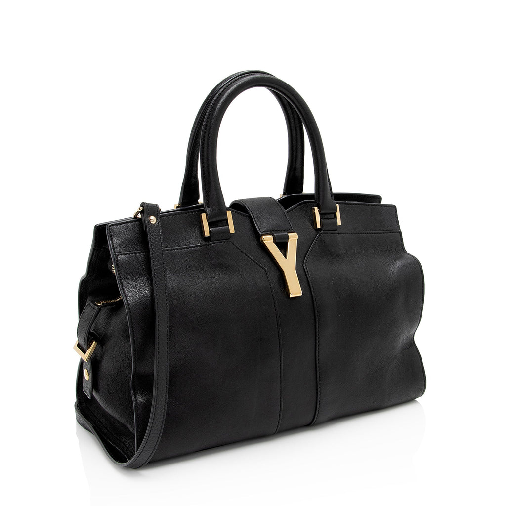 Saint Laurent Calfskin Cabas Chyc Small Tote (SHF-ntqfXK)