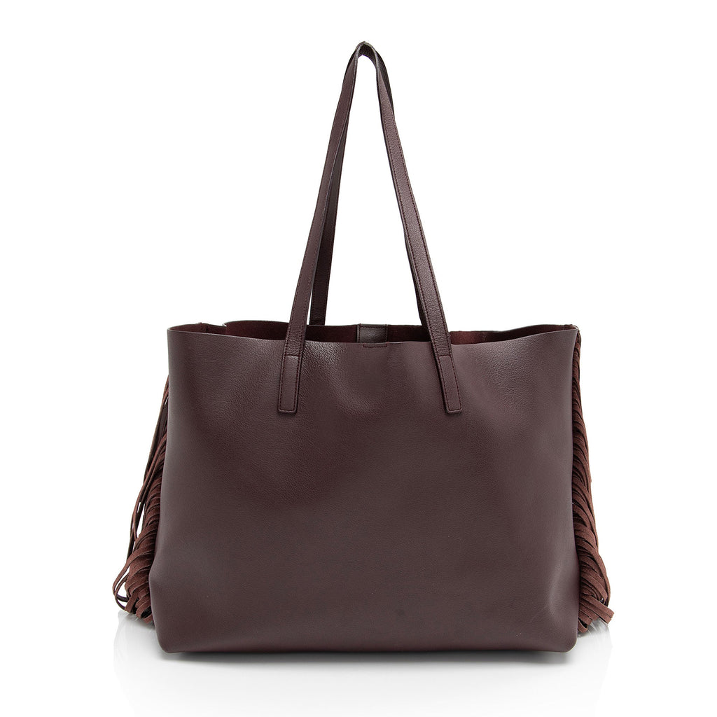 Saint Laurent Calfskin Fringe Large Shopping Tote (SHF-h6dSh9)