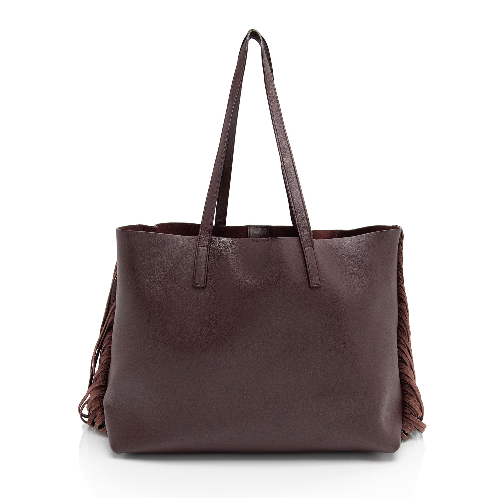 Saint Laurent Calfskin Fringe Large Shopping Tote (SHF-h6dSh9)